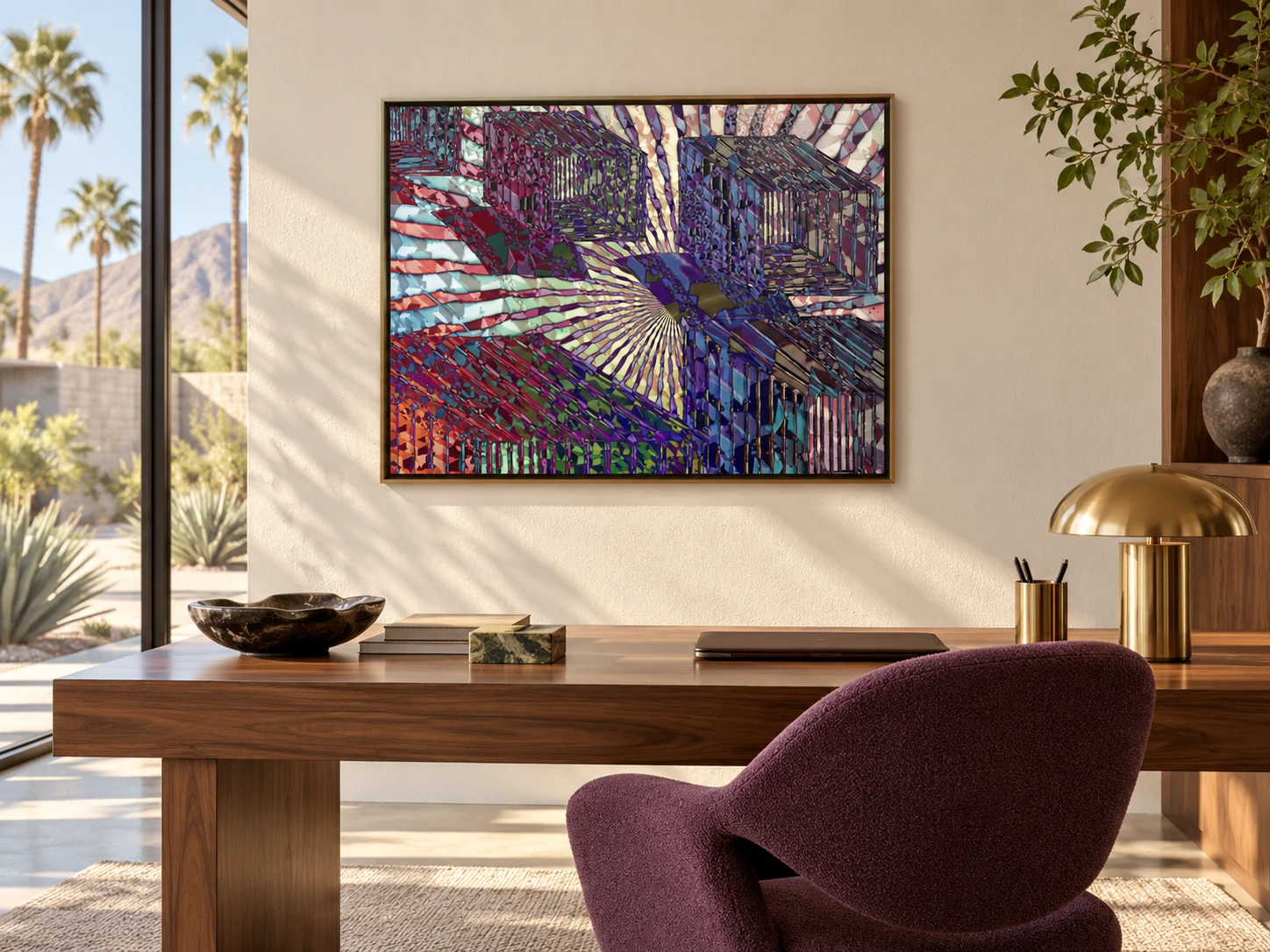 Parallel Dimensions framed in an interior