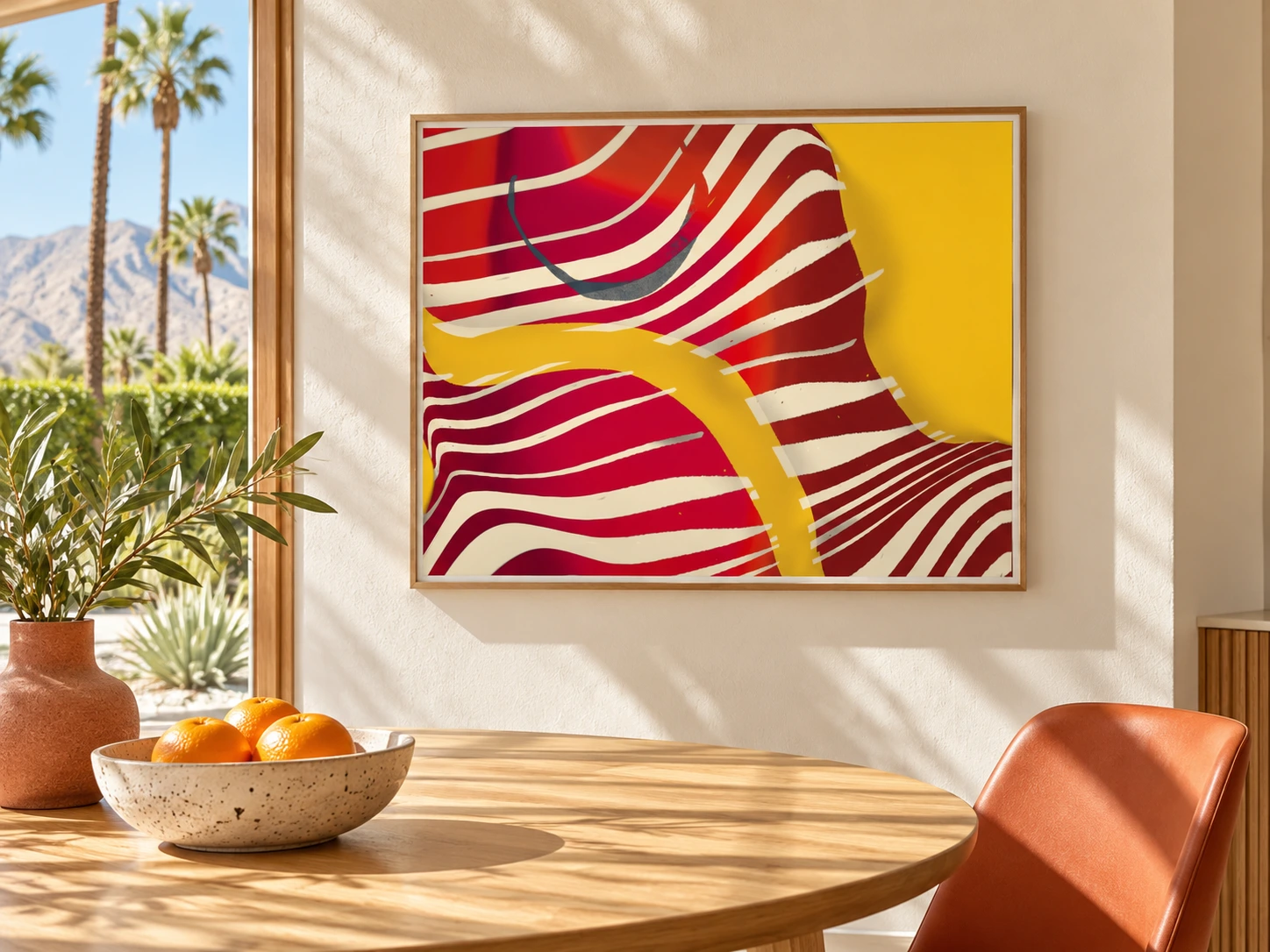 Ribbon Riot framed in an interior